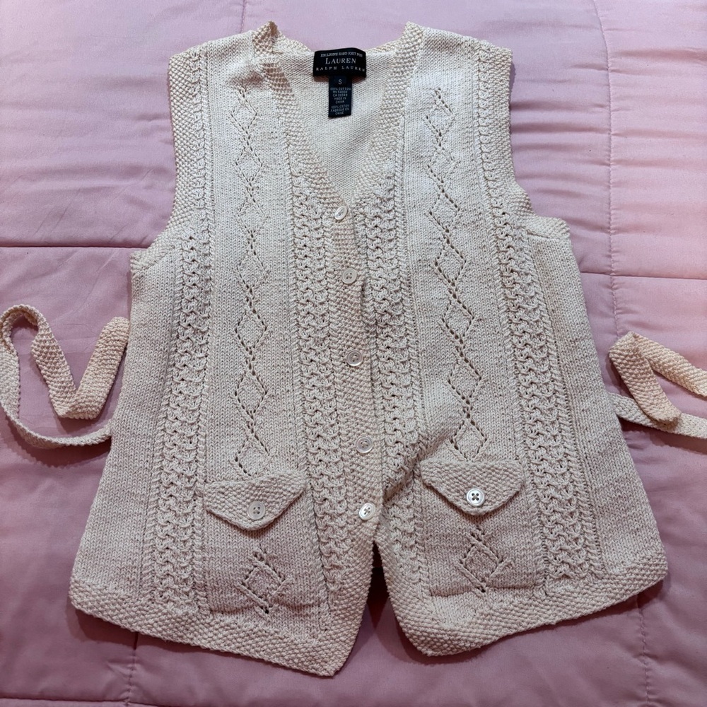 Lauren Ralph Lauren cotton knit vest sz S